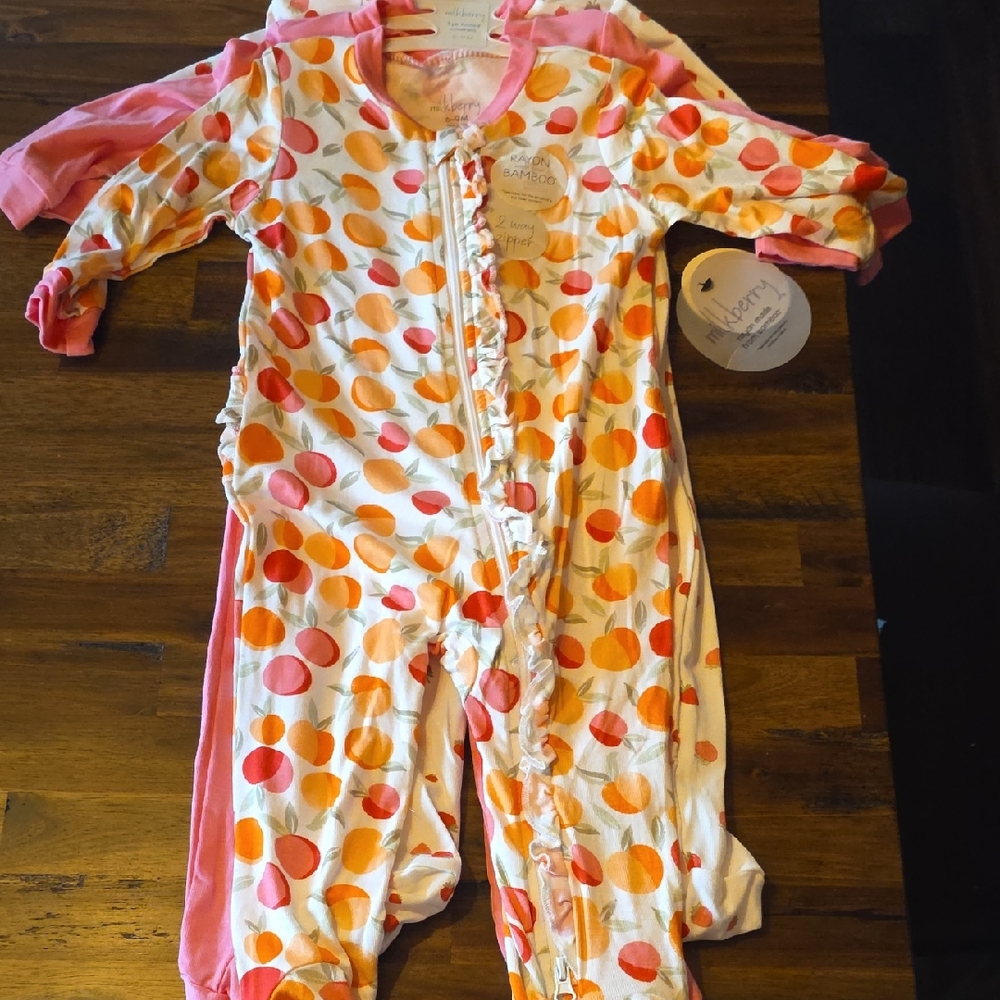 Brand New Milkberry Sleepers Set Of 3.  6 To 9 Months